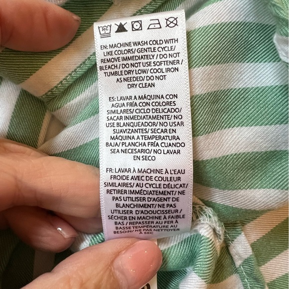 Beach Lunch Lounge Sleeveless Collared Button Down Striped Lightweight Tunic - Picture 9 of 11